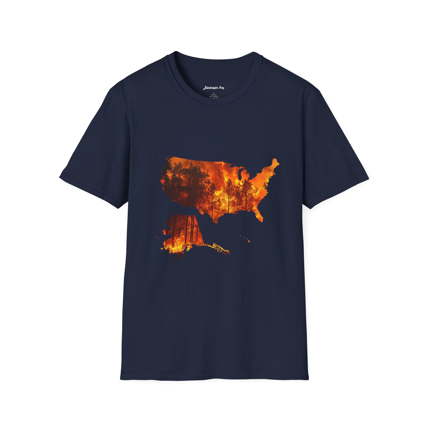 USA Map Graphic T-Shirt — Shit's on Fire Yo Awareness Tee