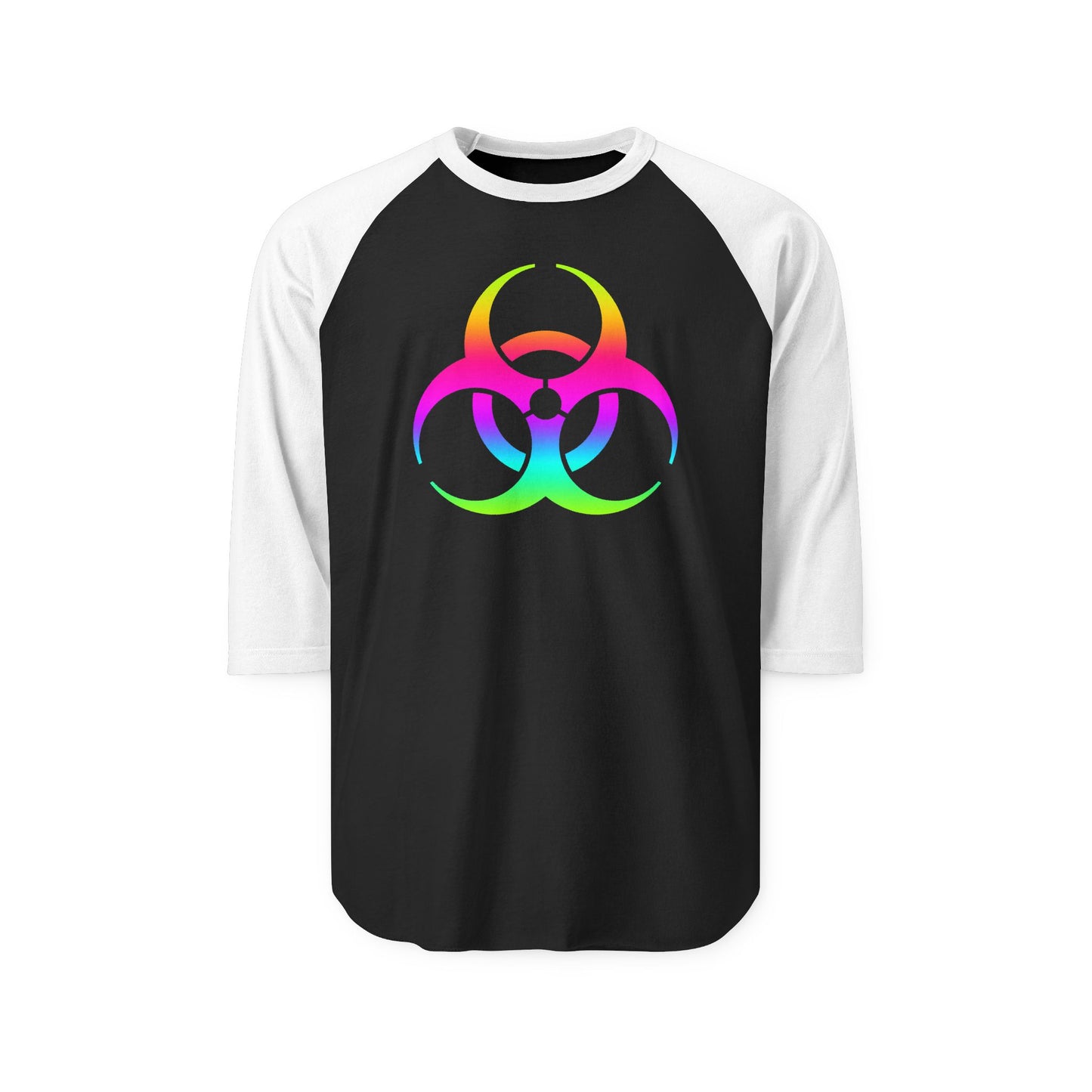 Rainbow Biohazard Raglan Shirt