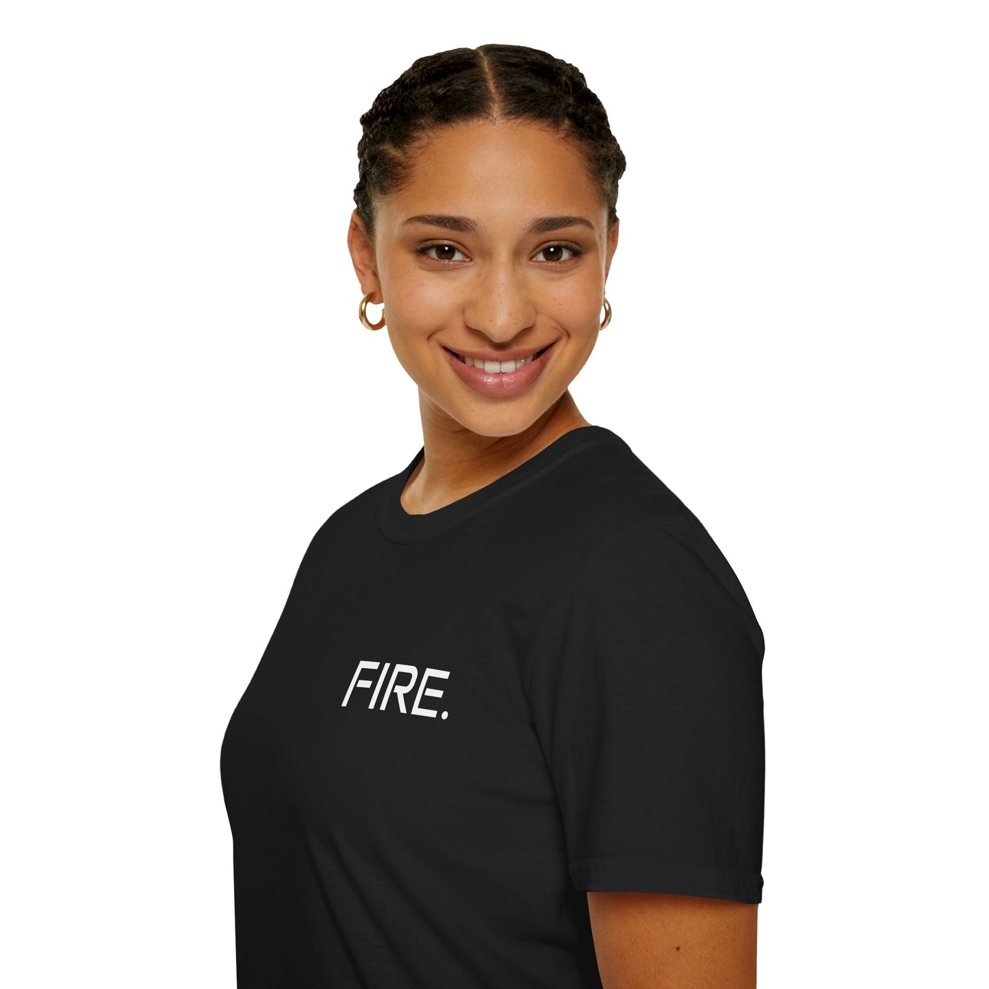 FIRE. Minimal Graphic T‑Shirt — Modern Casual Tee with Bold Text