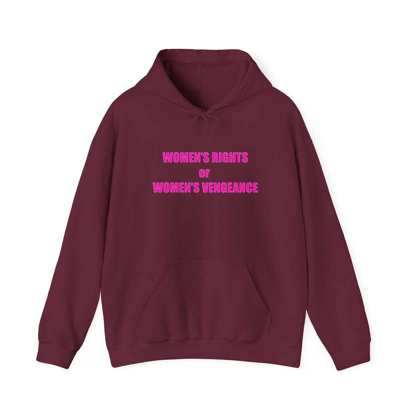 Pullover Hooded Sweatshirt - Women's Rights or Women's Vengeance Inspirational Protest Hoodie