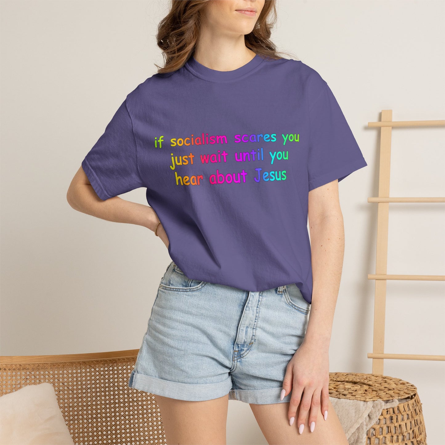 Socialist Jesus — Modern Theological Irony Slogan Tee
