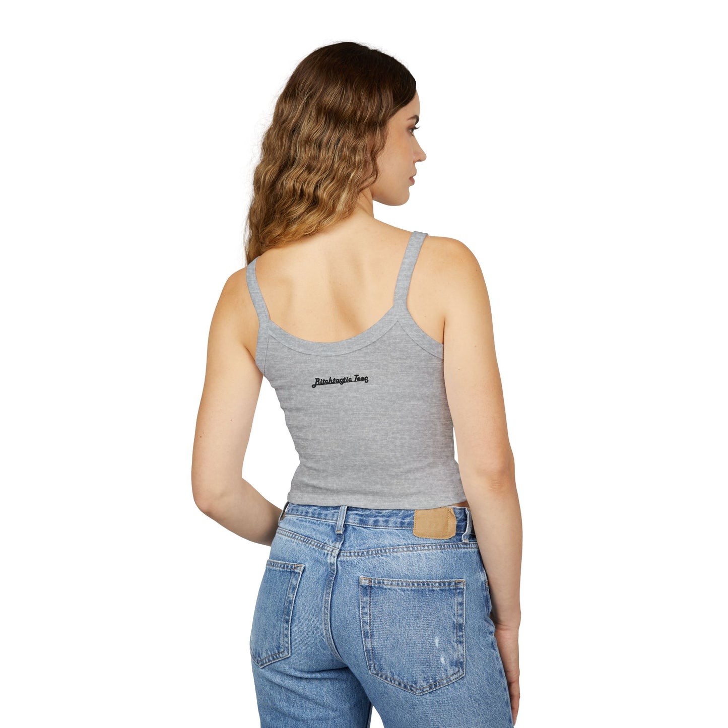 Rainbow Biohazard Crop Tank Top – Neon Hazard Symbol Spaghetti Strap