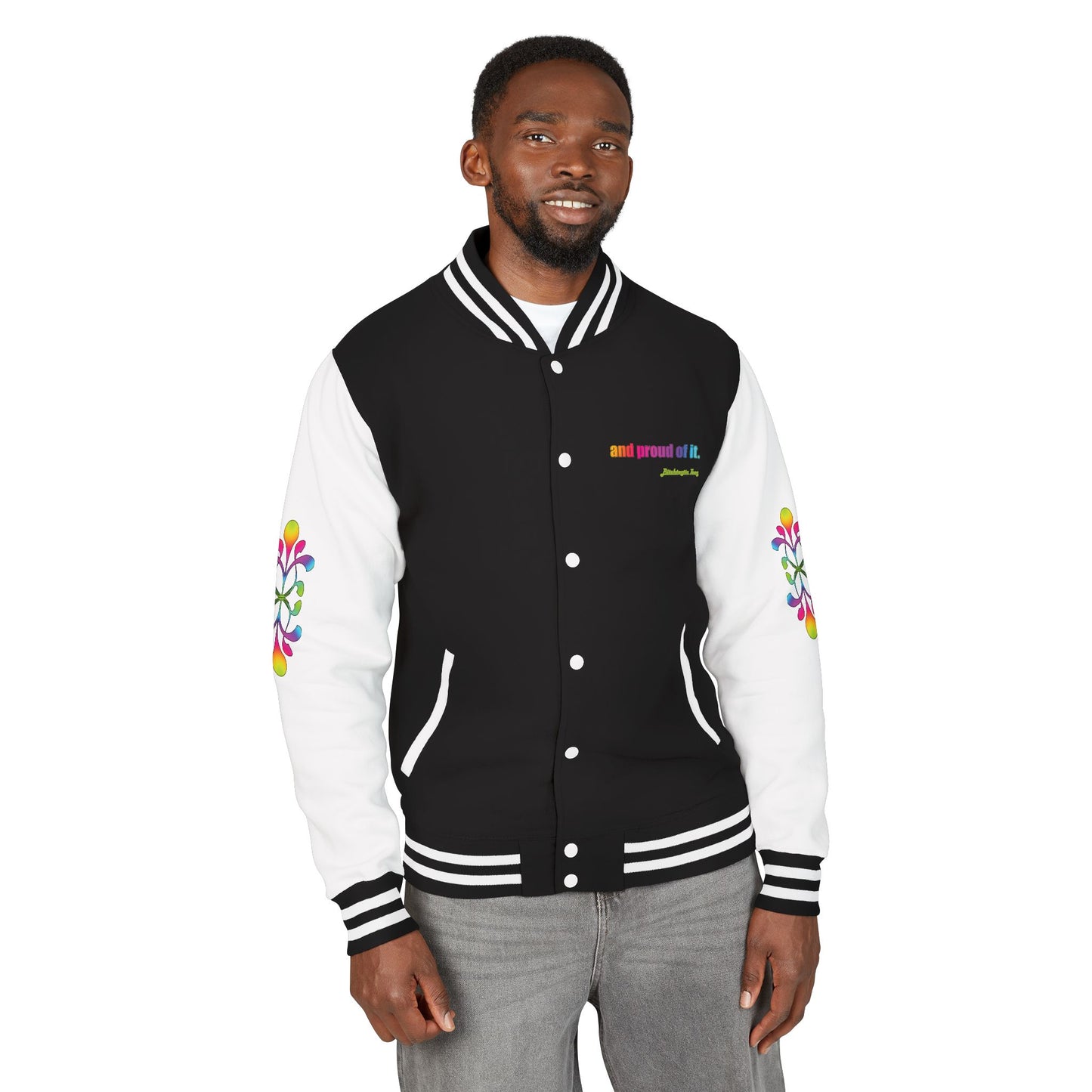 Letterman Jacket — Neon Floral "Socially Inconvenient" Varsity Jacket