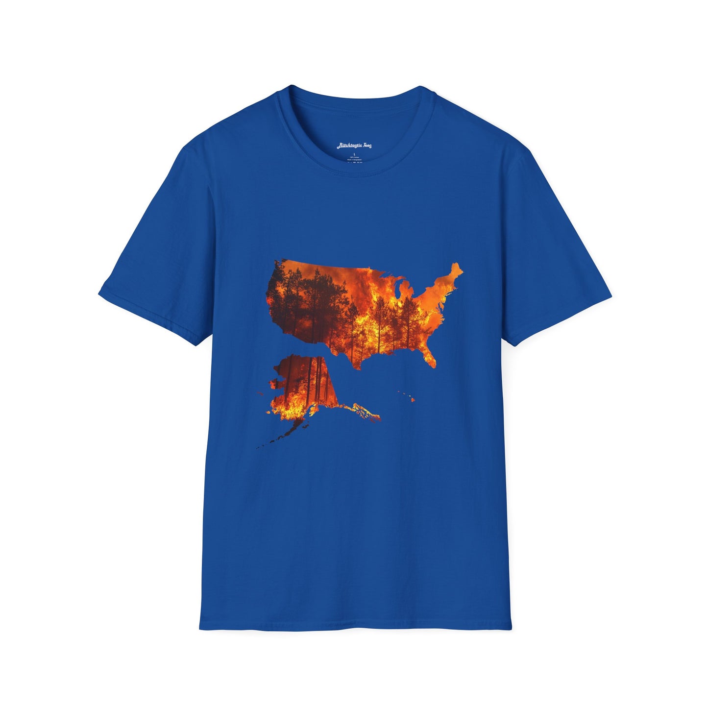 USA Map Graphic T-Shirt — Shit's on Fire Yo Awareness Tee