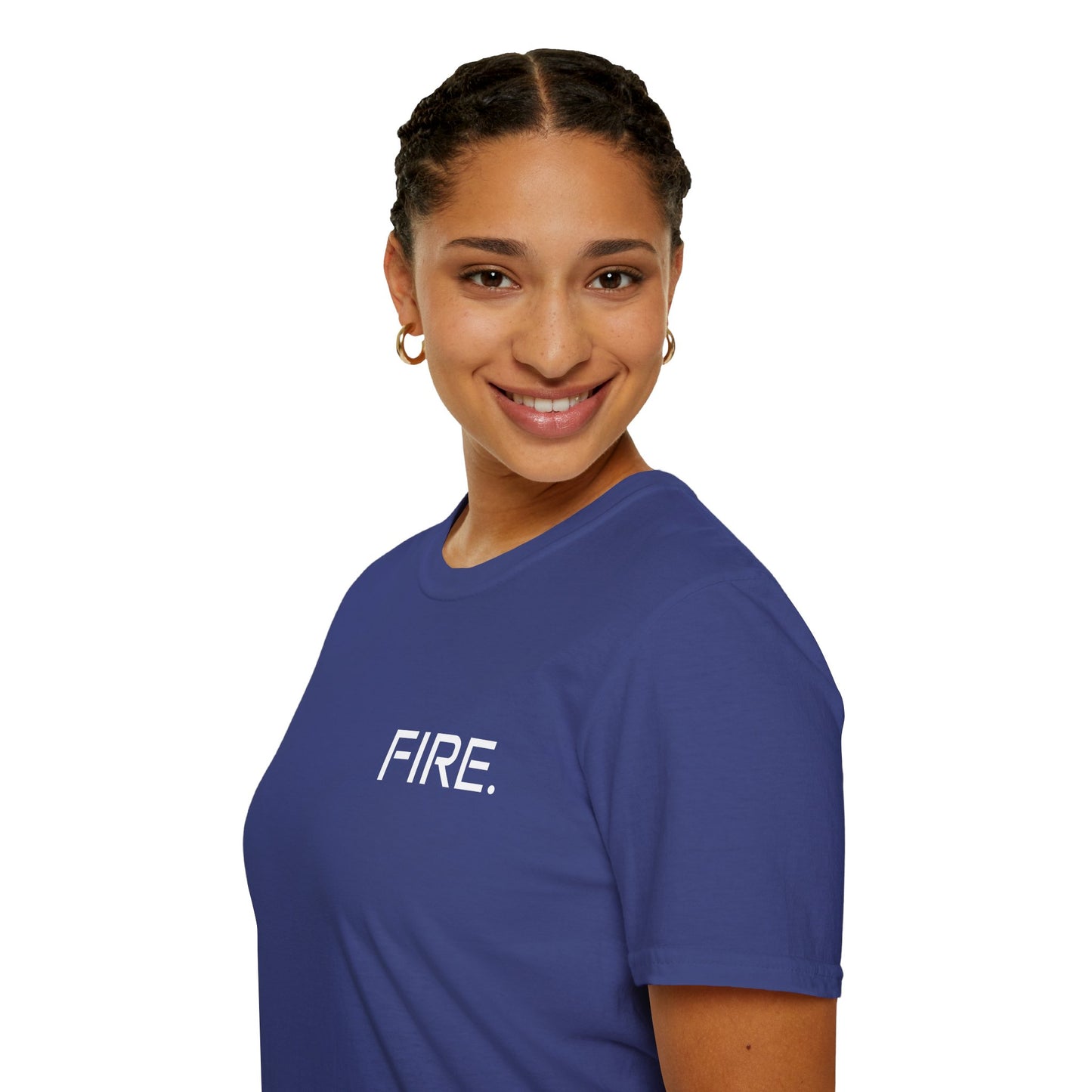 FIRE. Minimal Graphic T‑Shirt — Modern Casual Tee with Bold Text