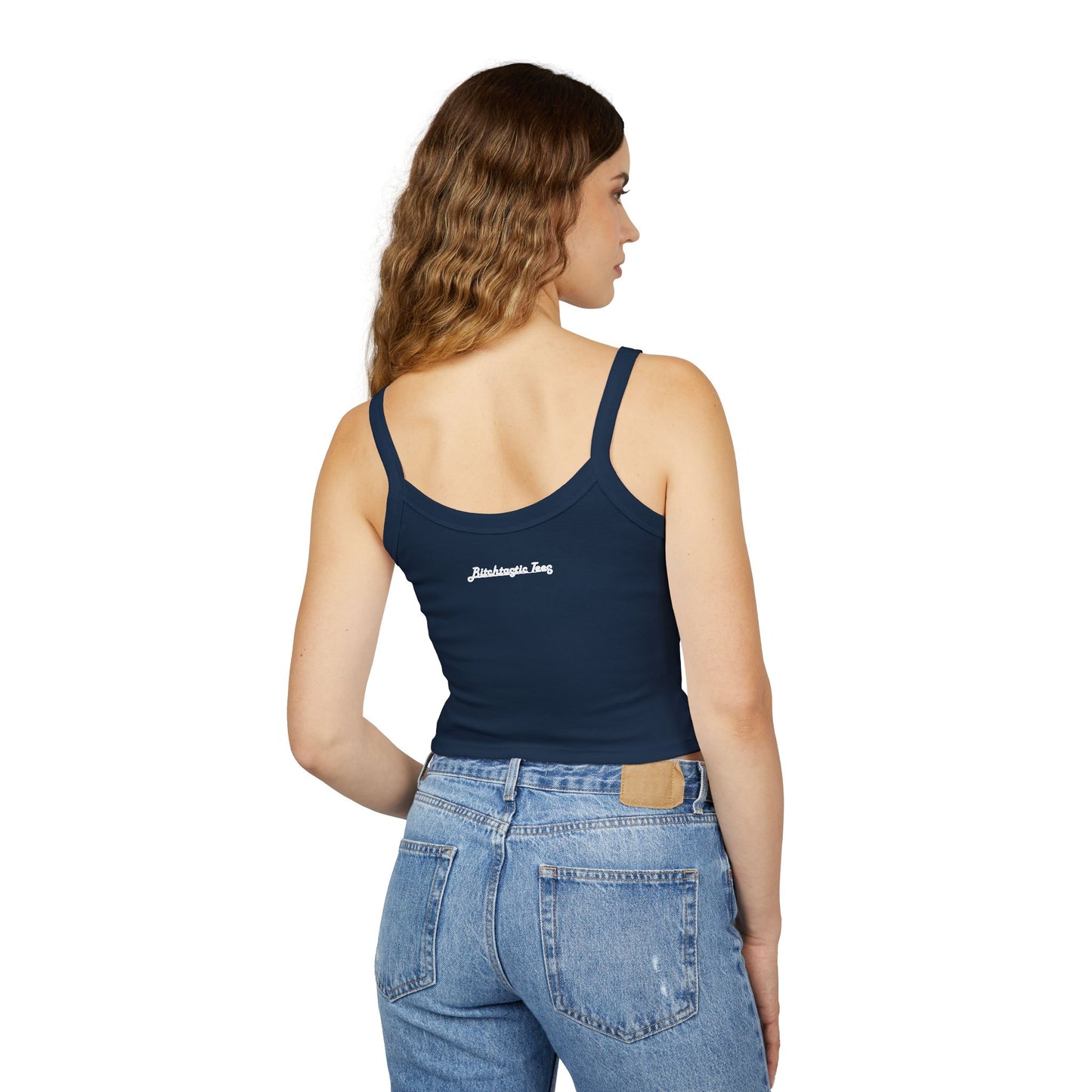 Rainbow Biohazard Crop Tank Top – Neon Hazard Symbol Spaghetti Strap