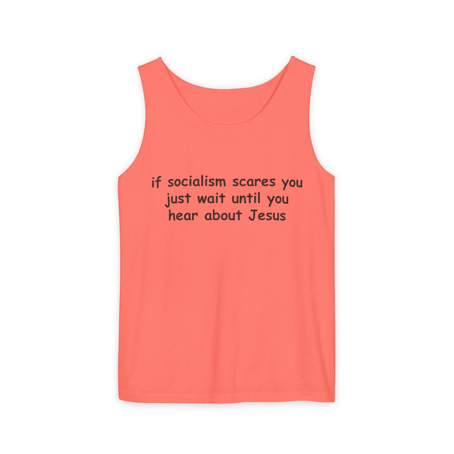 Socialist Jesus Tank Top — Conservative Irony Statement Tank