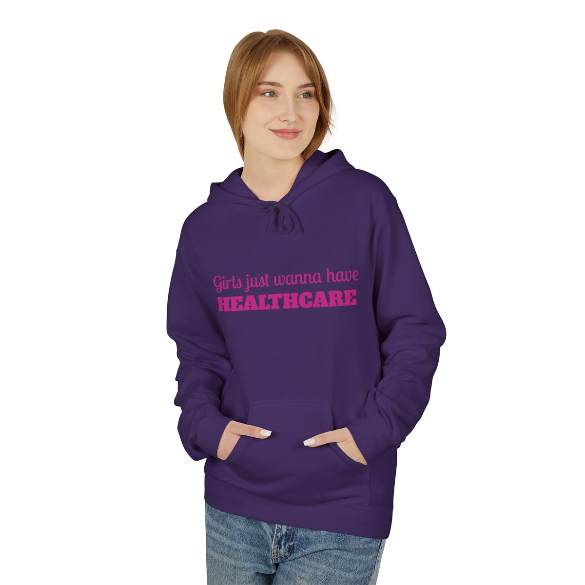 Girls Just Wanna Have Healthcare Unisex Midweight Softstyle Fleece Hoodie