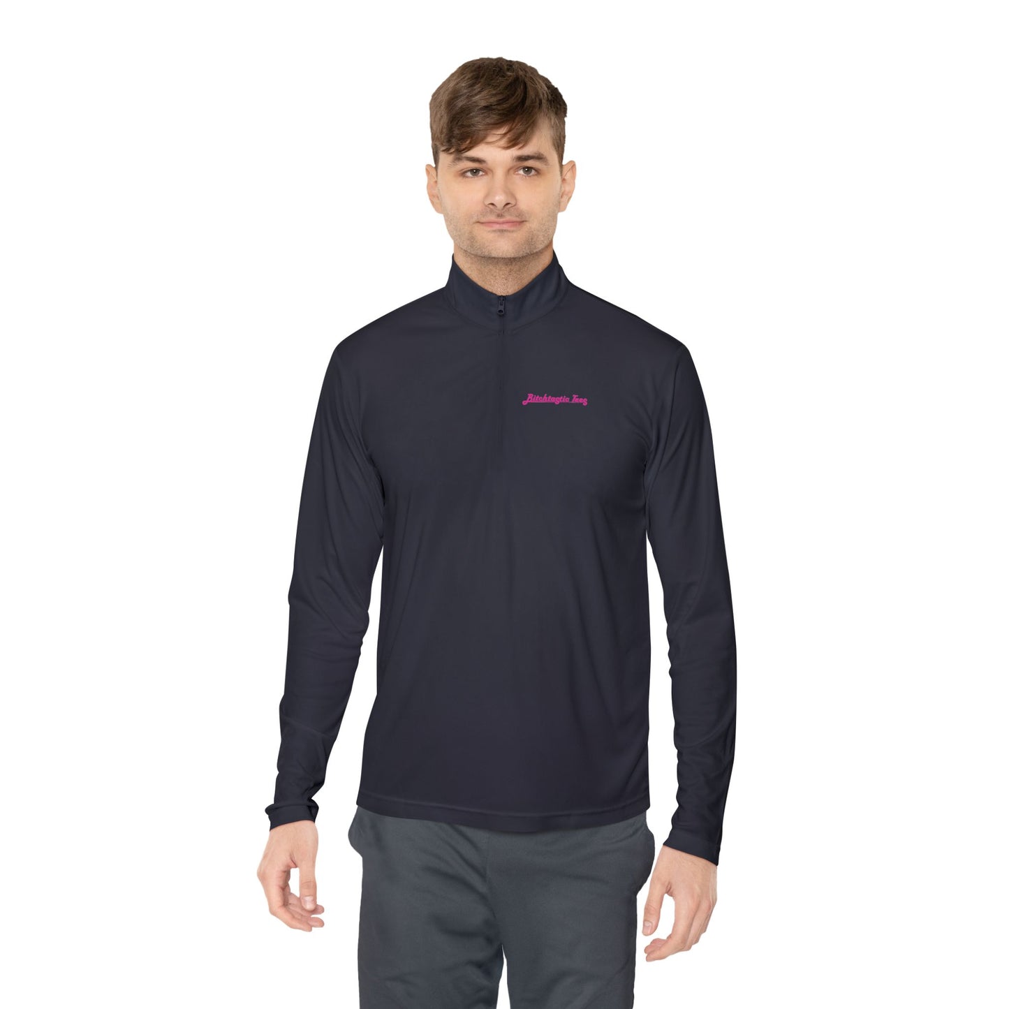 Quarter-Zip Pullover — Colorful Retro Flower Graphic with "Socially Inconvenient" Text
