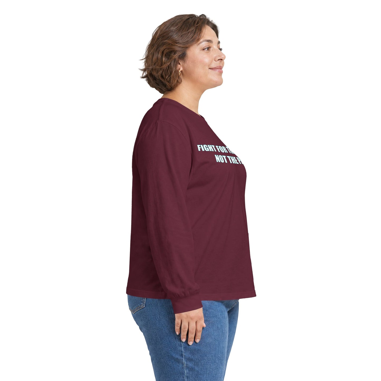 Fight for the Future Long Sleeve Tee — 'Fight for the Future Not the Past' Motivational Graphic Shirt