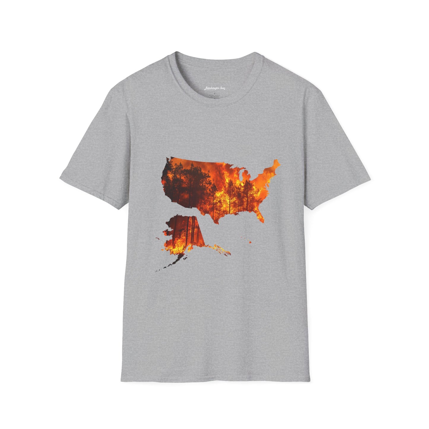USA Map Graphic T-Shirt — Shit's on Fire Yo Awareness Tee