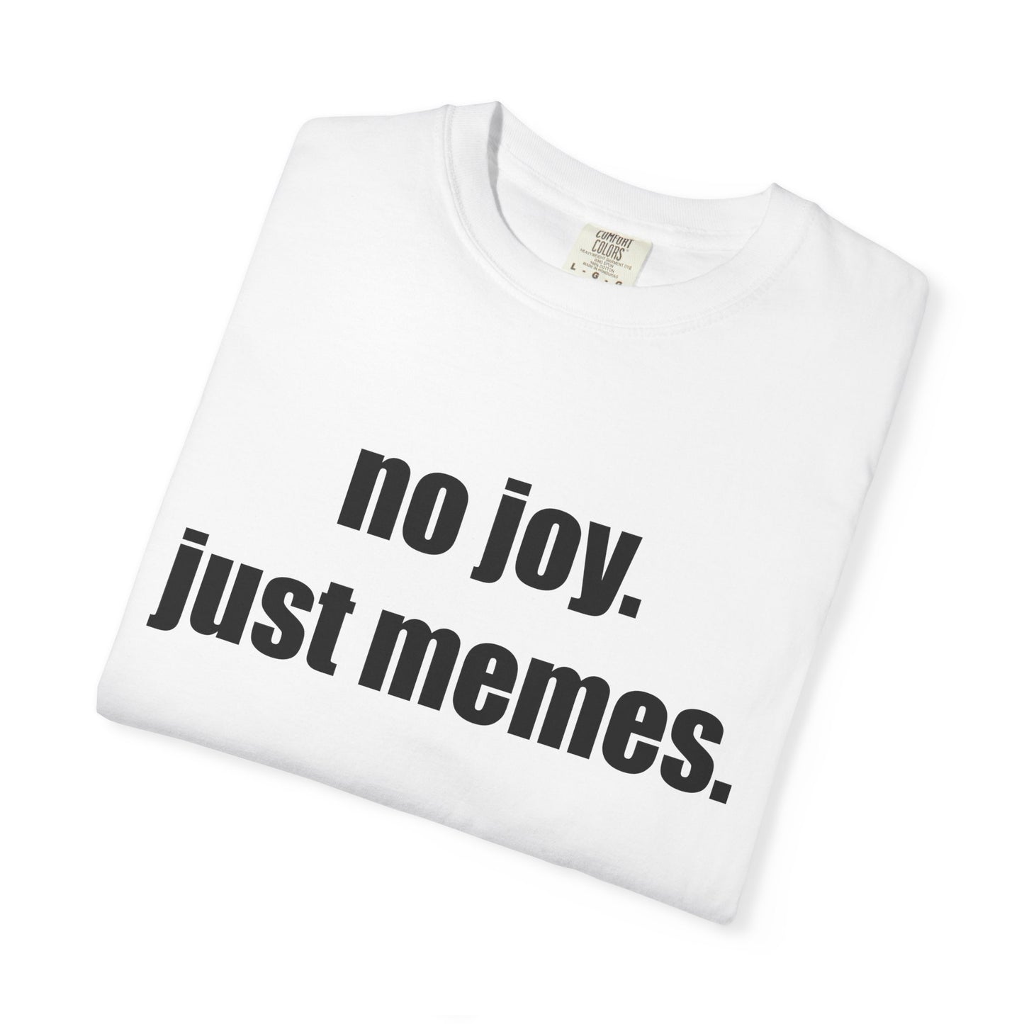 T-Shirt — "no joy. just memes." Graphic Tee