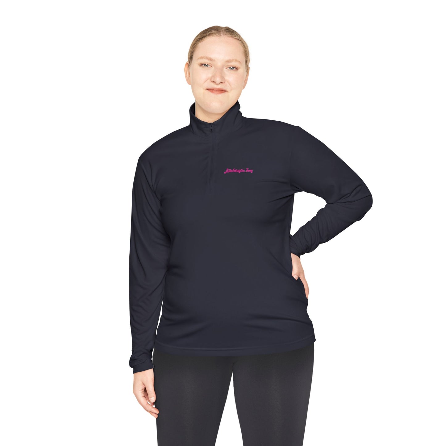 Quarter-Zip Pullover — Colorful Retro Flower Graphic with "Socially Inconvenient" Text