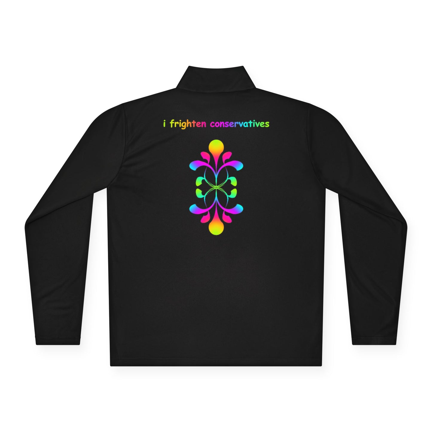 Quarter-Zip Pullover — Colorful Abstract Floral Logo "Brighten Conversations"
