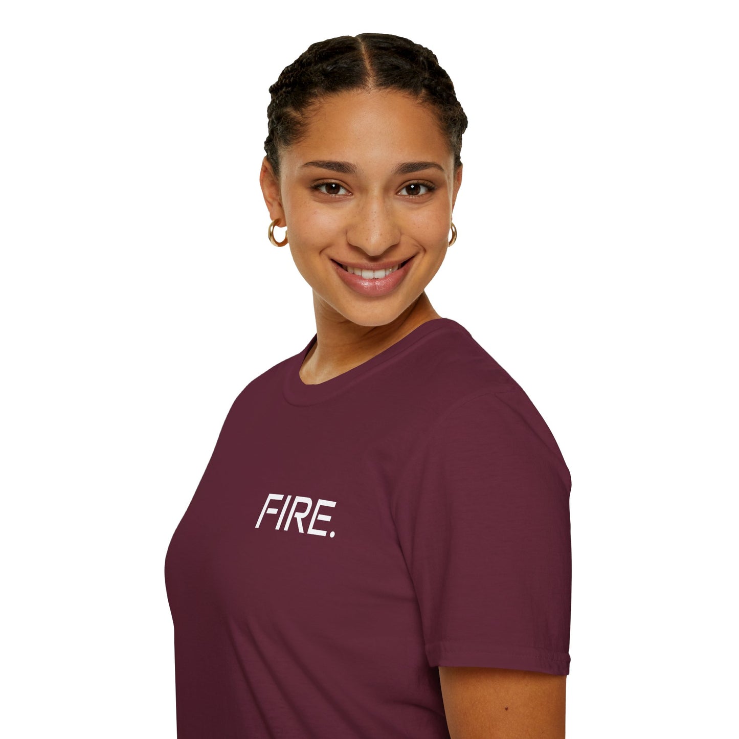 FIRE. Minimal Graphic T‑Shirt — Modern Casual Tee with Bold Text