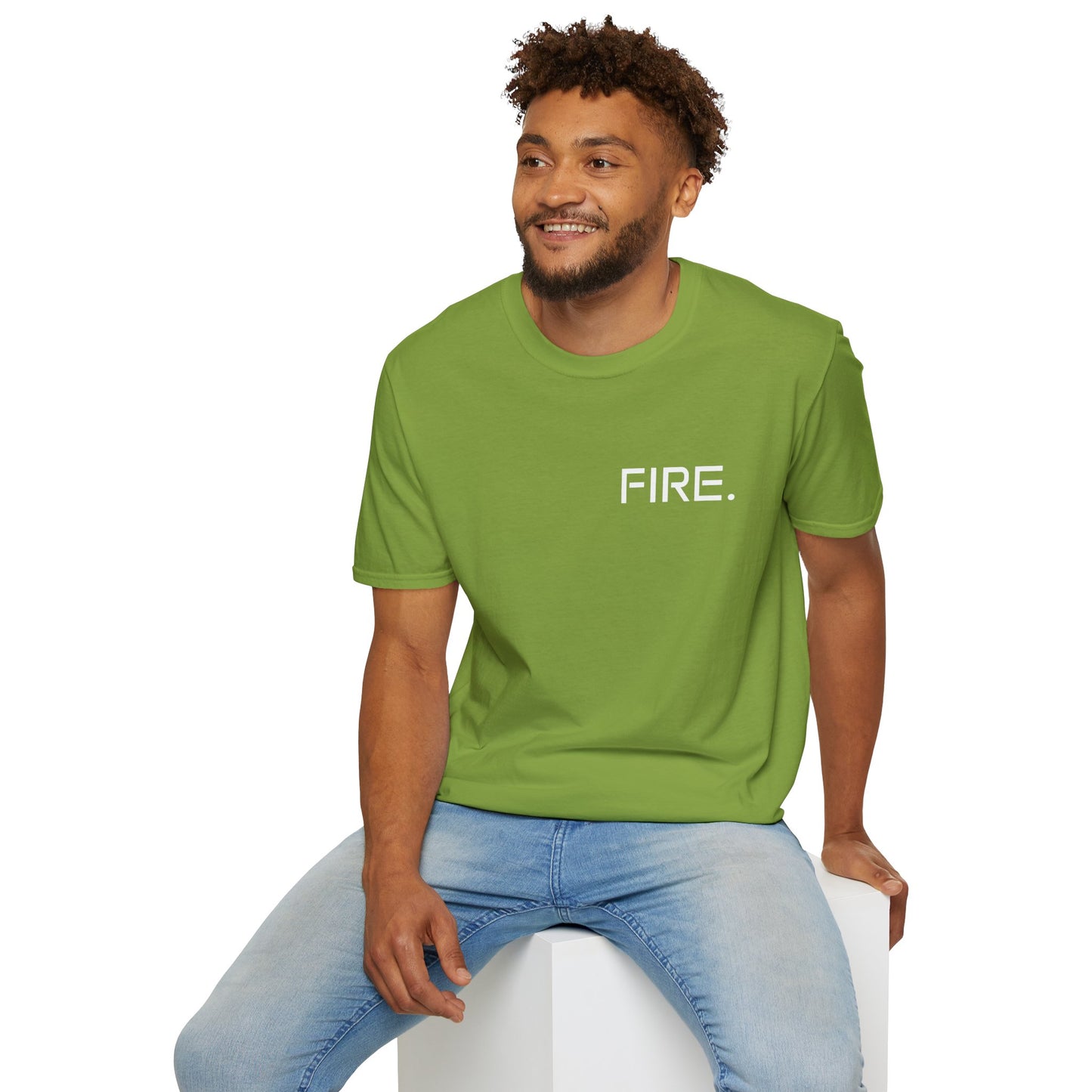 FIRE. Minimal Graphic T‑Shirt — Modern Casual Tee with Bold Text