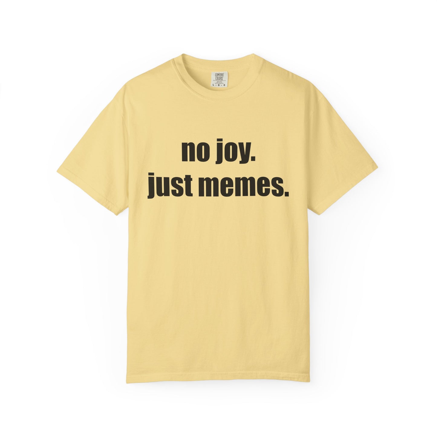 T-Shirt — "no joy. just memes." Graphic Tee