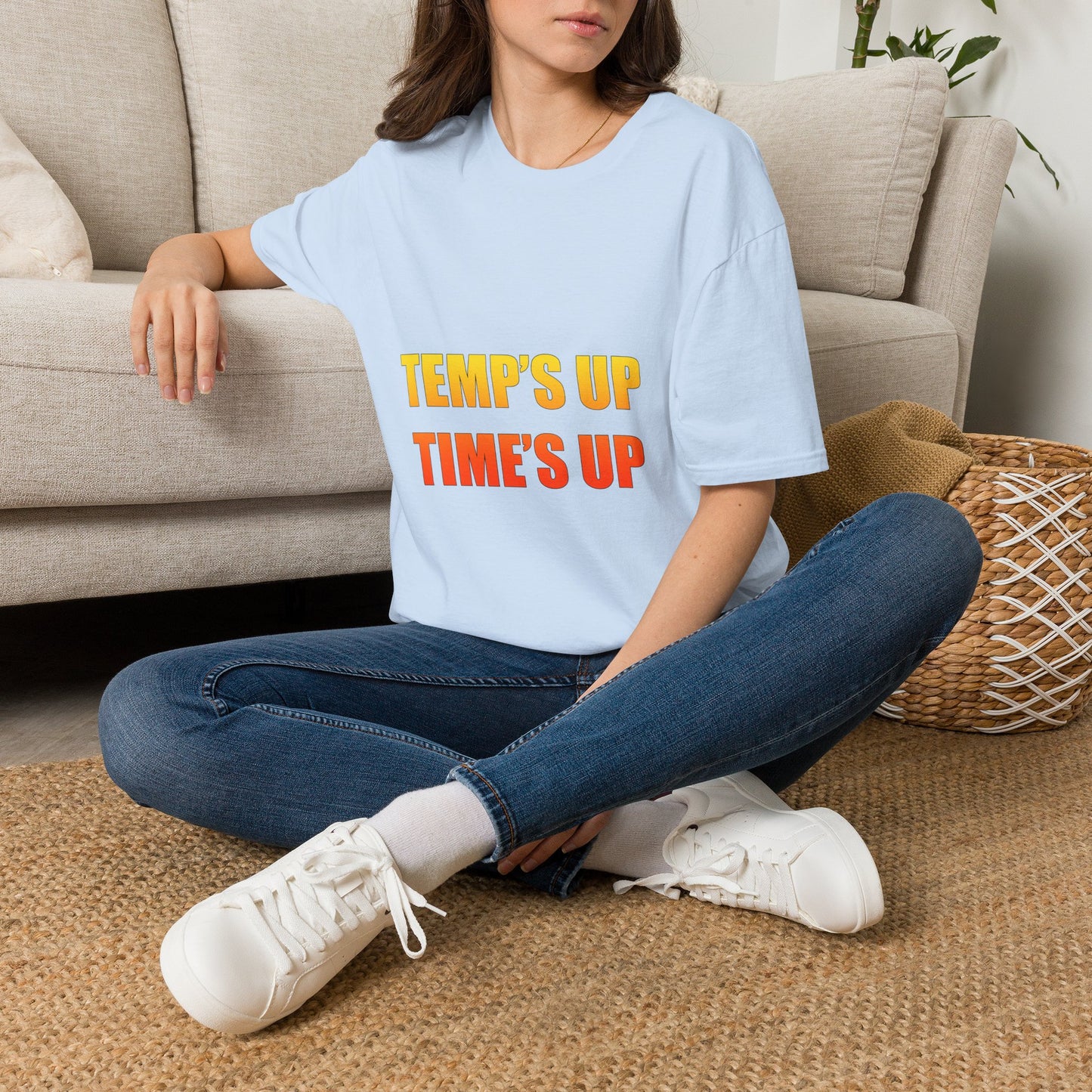Temp's Up T-Shirt — Retro Gradient "TEMP'S UP / TIME'S UP" Graphic Tee