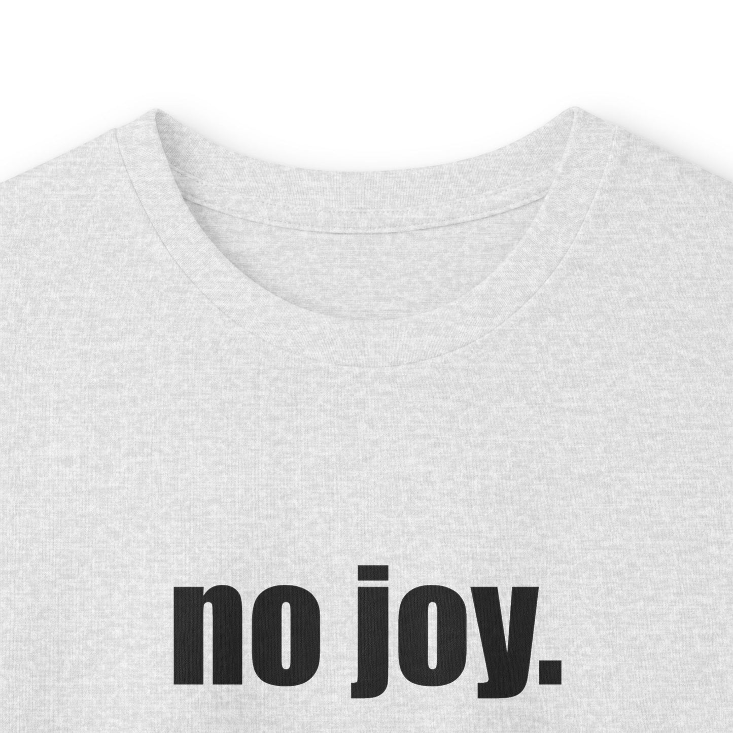 Long Sleeve Tee — "no joy. just memes." Minimalist Meme Shirt