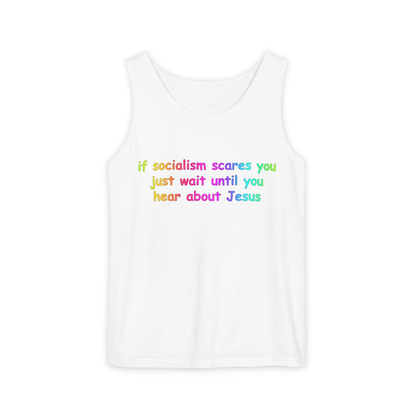 Socialist Jesus Tank Top — Conservative Irony Statement Tank