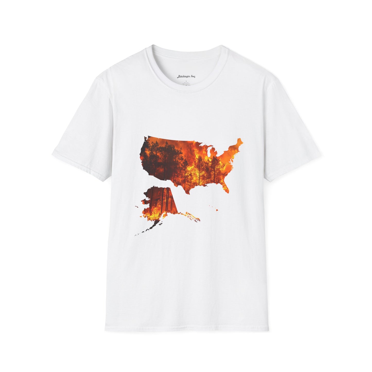 USA Map Graphic T-Shirt — Shit's on Fire Yo Awareness Tee