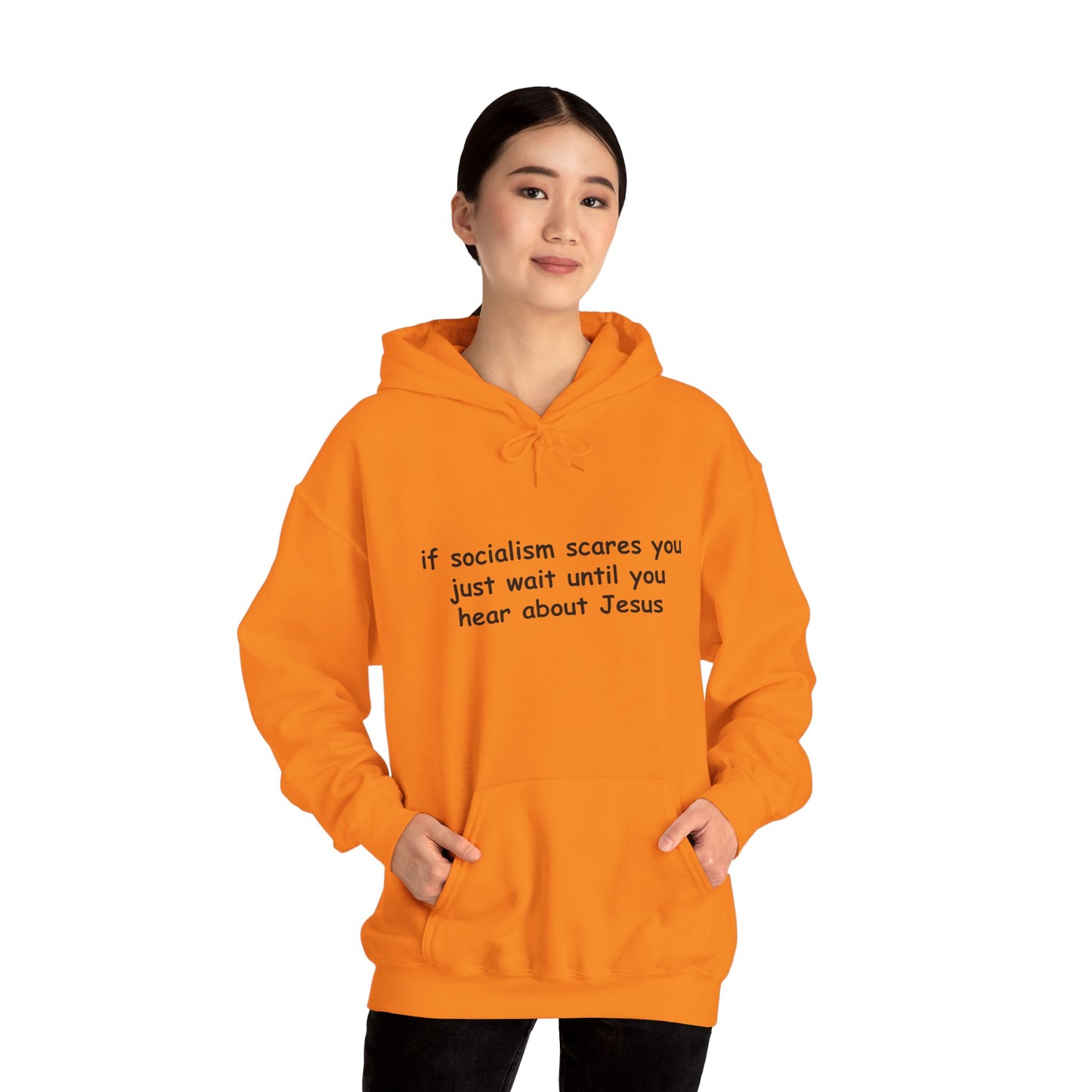 Hoodie — Socialist Jesus Ironic Slogan Hoodie