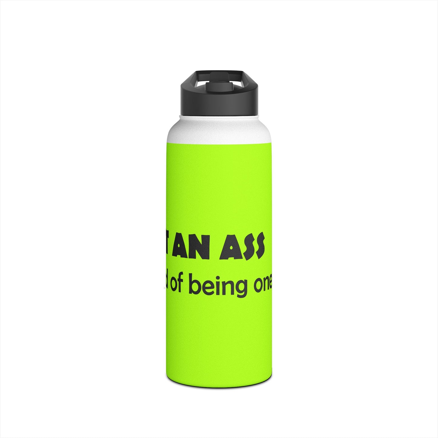 Funny Neon Stainless Steel Water Bottle — Bold 'Eat an Ass' Humorous Quote