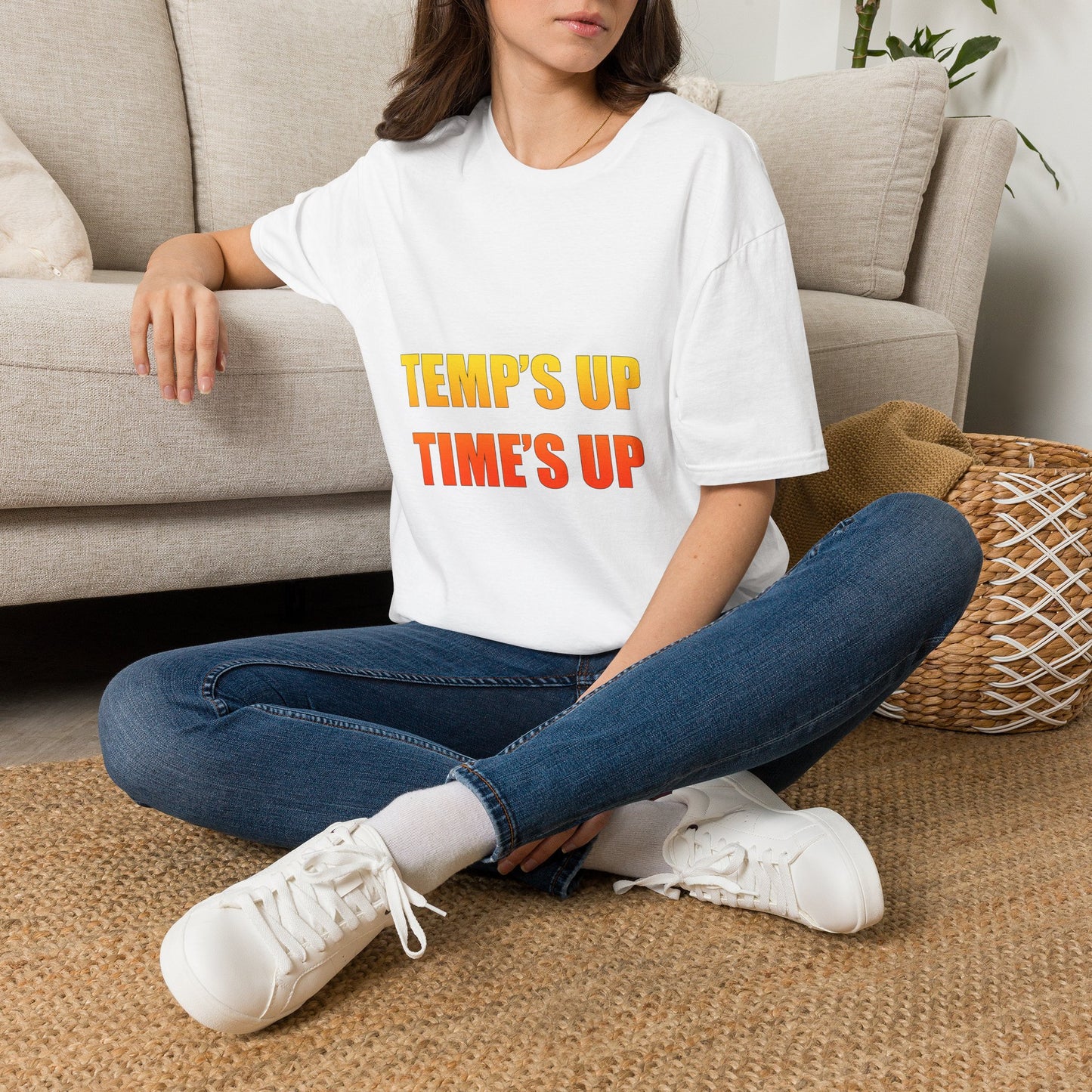 Temp's Up T-Shirt — Retro Gradient "TEMP'S UP / TIME'S UP" Graphic Tee