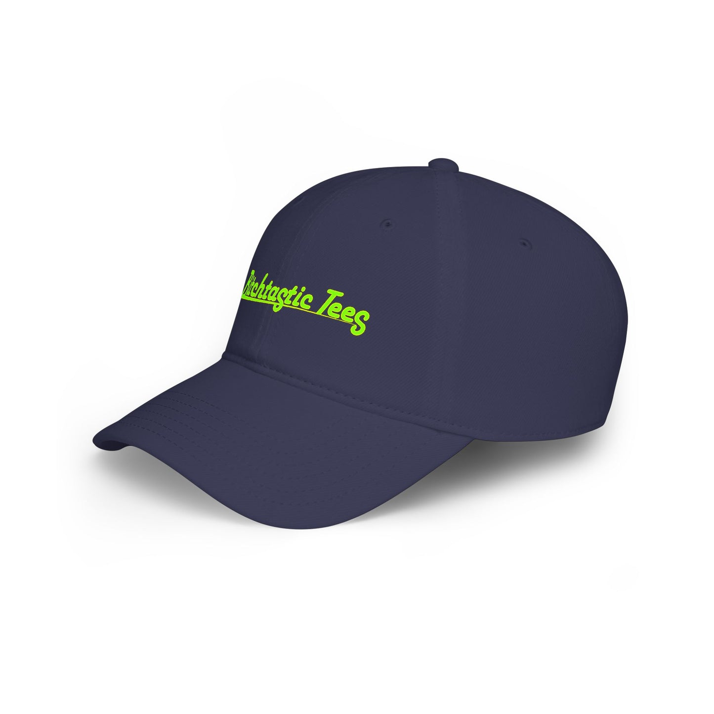 Printed "Bitchtastic Tees" Low Profile Baseball Cap — Retro Script Logo Hat