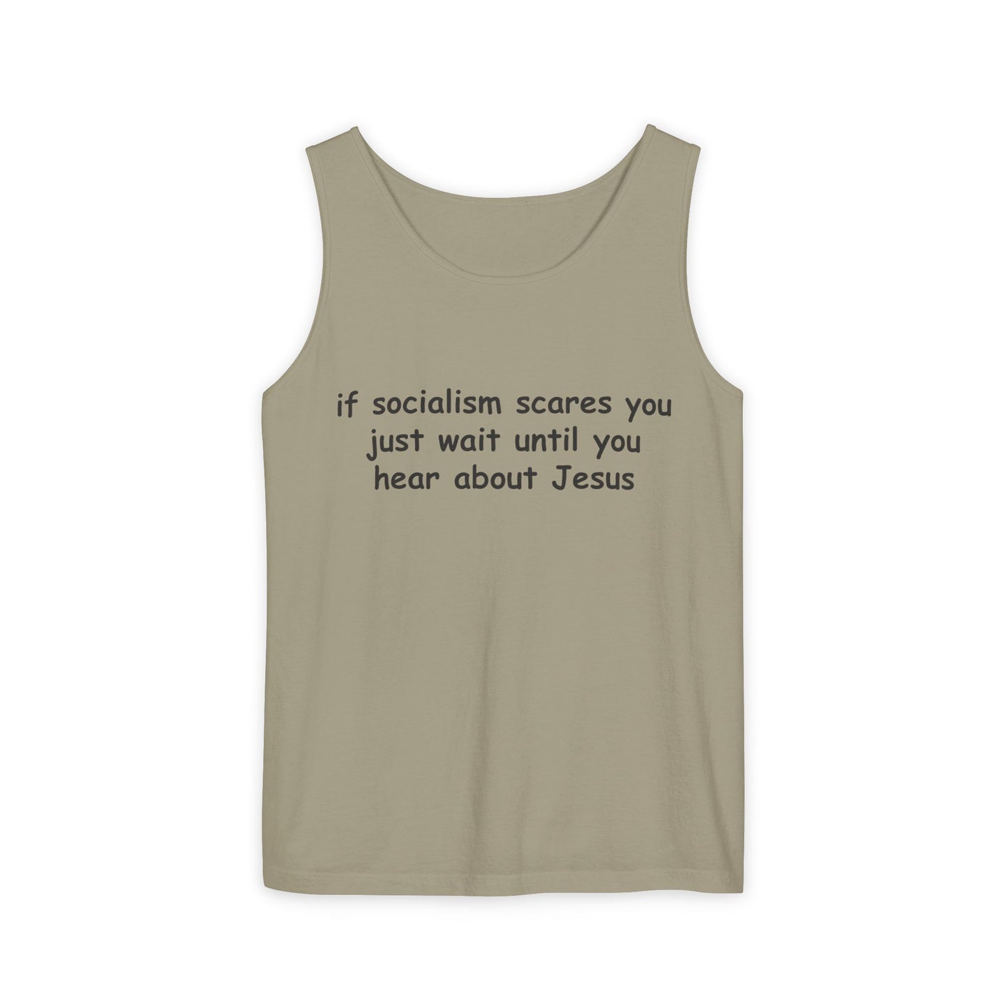 Socialist Jesus Tank Top — Conservative Irony Statement Tank