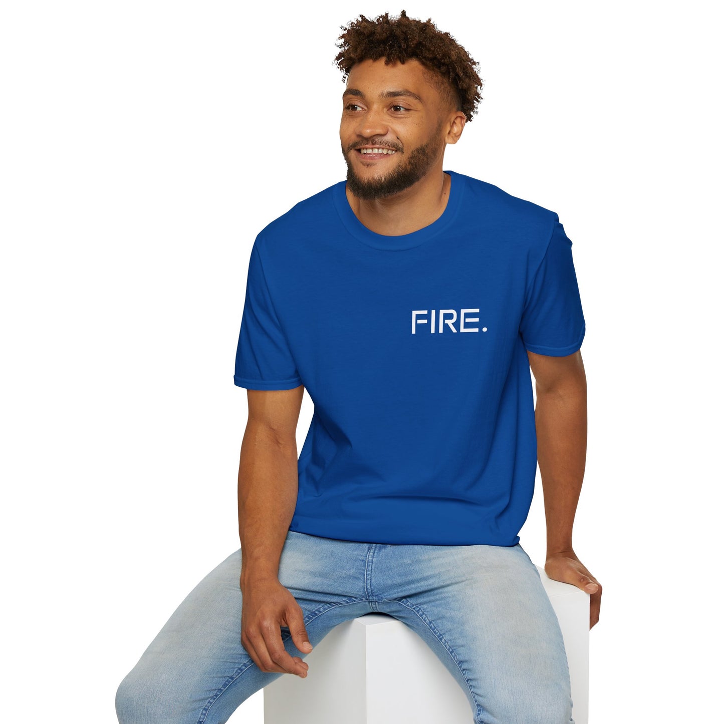FIRE. Minimal Graphic T‑Shirt — Modern Casual Tee with Bold Text