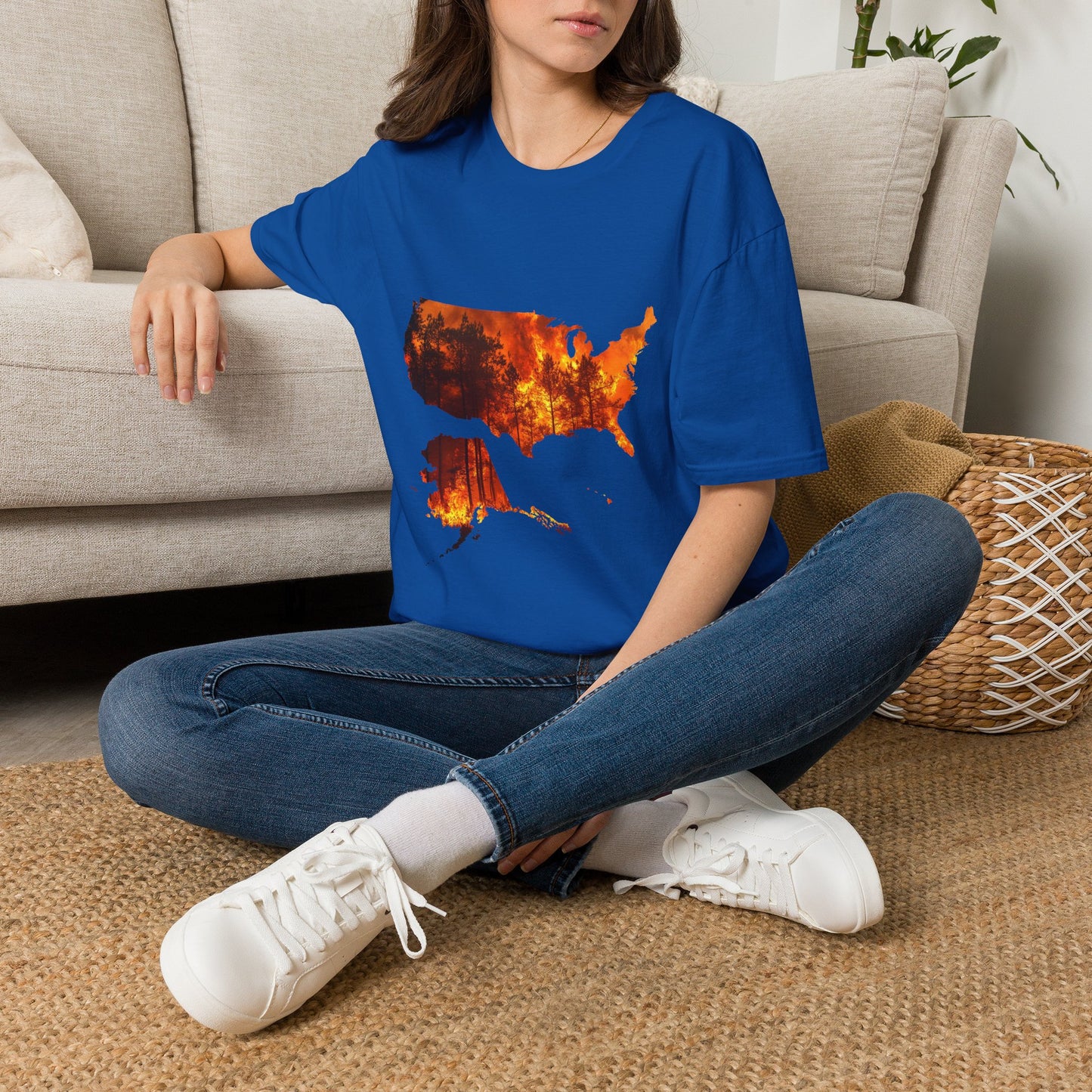 USA Map Graphic T-Shirt — Shit's on Fire Yo Awareness Tee