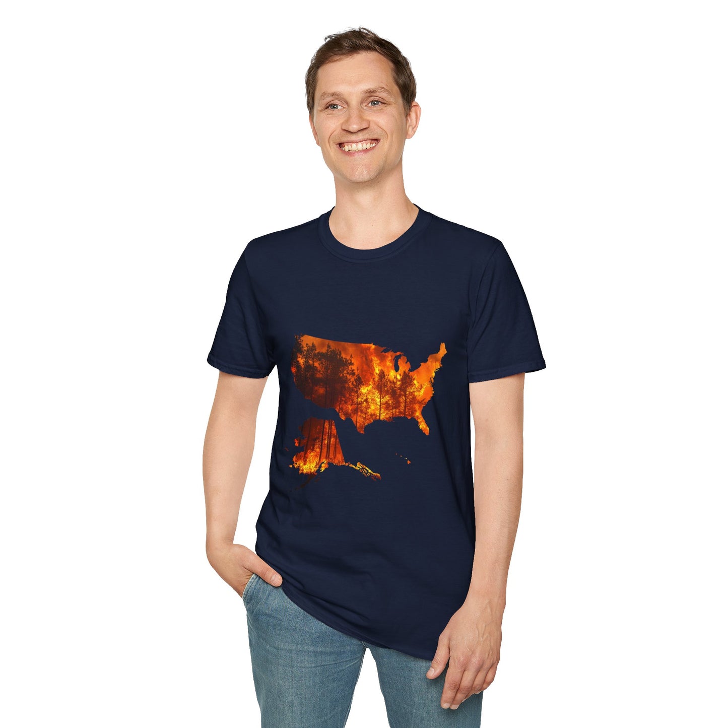 USA Map Graphic T-Shirt — Shit's on Fire Yo Awareness Tee