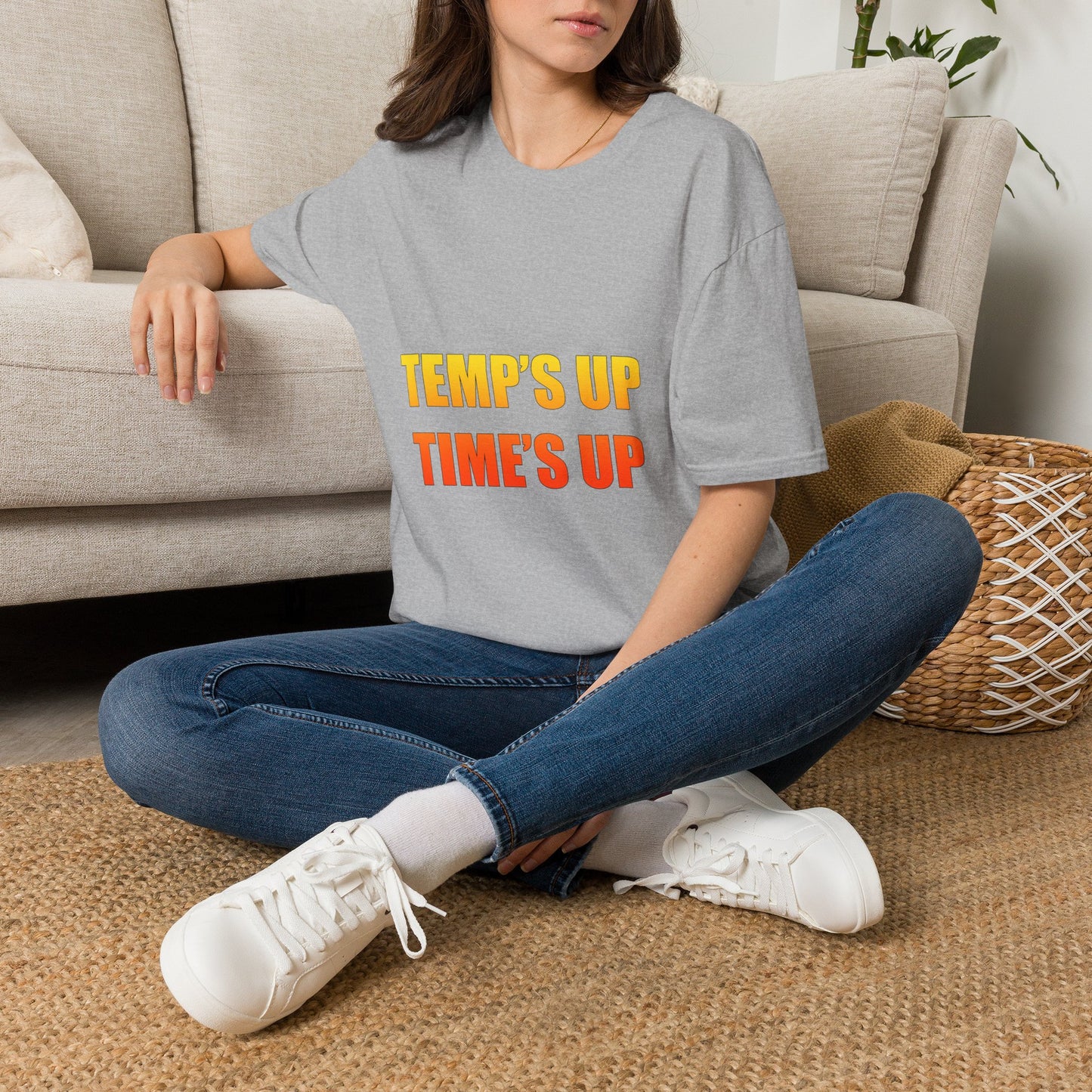 Temp's Up T-Shirt — Retro Gradient "TEMP'S UP / TIME'S UP" Graphic Tee