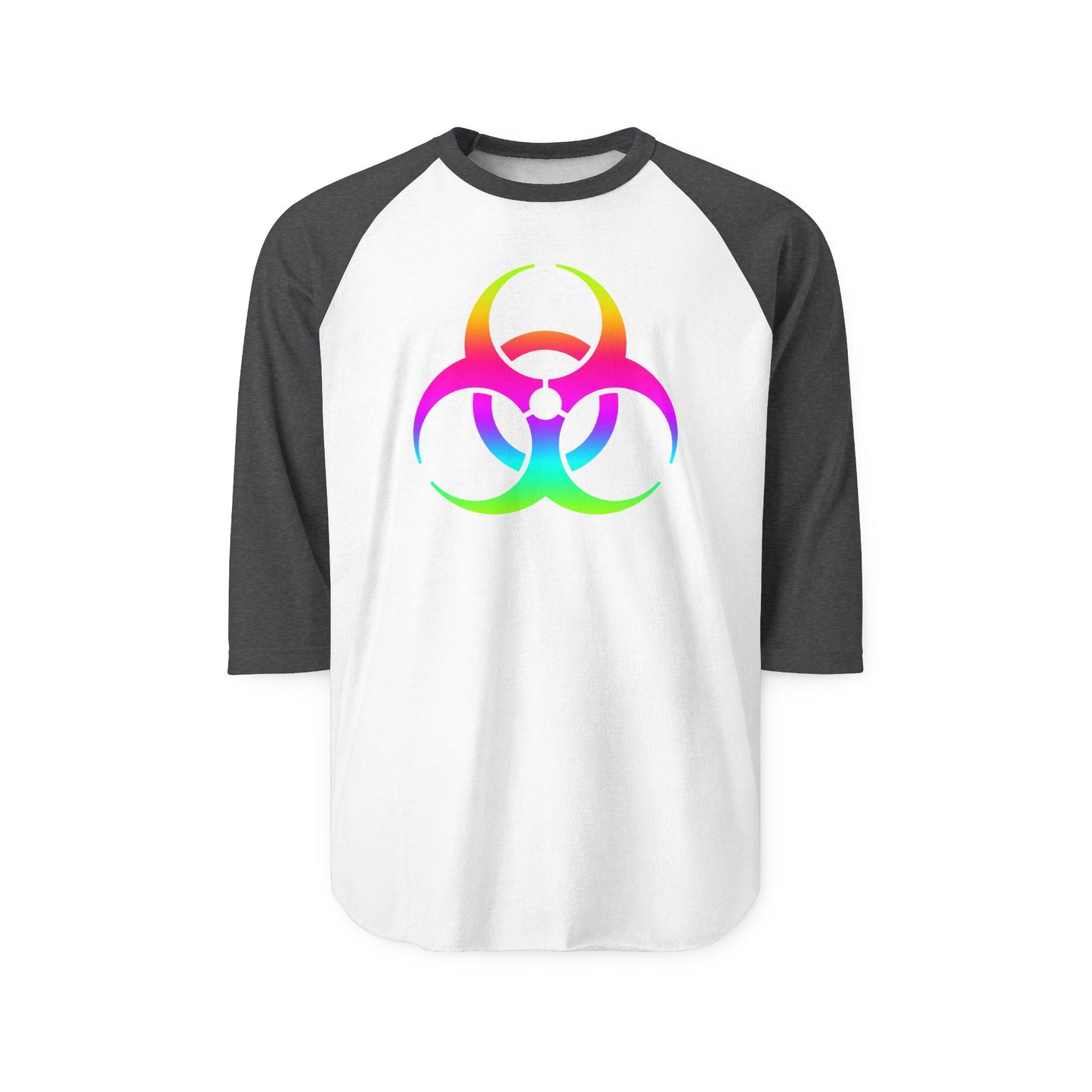 Rainbow Biohazard Raglan Shirt