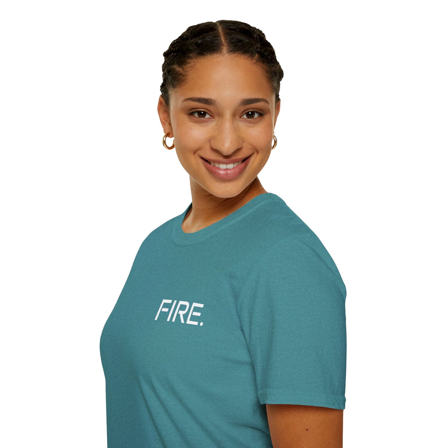 FIRE. Minimal Graphic T‑Shirt — Modern Casual Tee with Bold Text