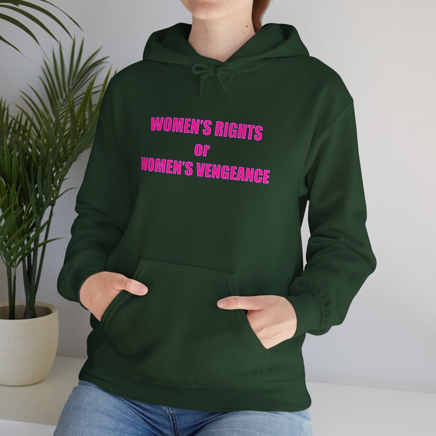 Pullover Hooded Sweatshirt - Women's Rights or Women's Vengeance Inspirational Protest Hoodie