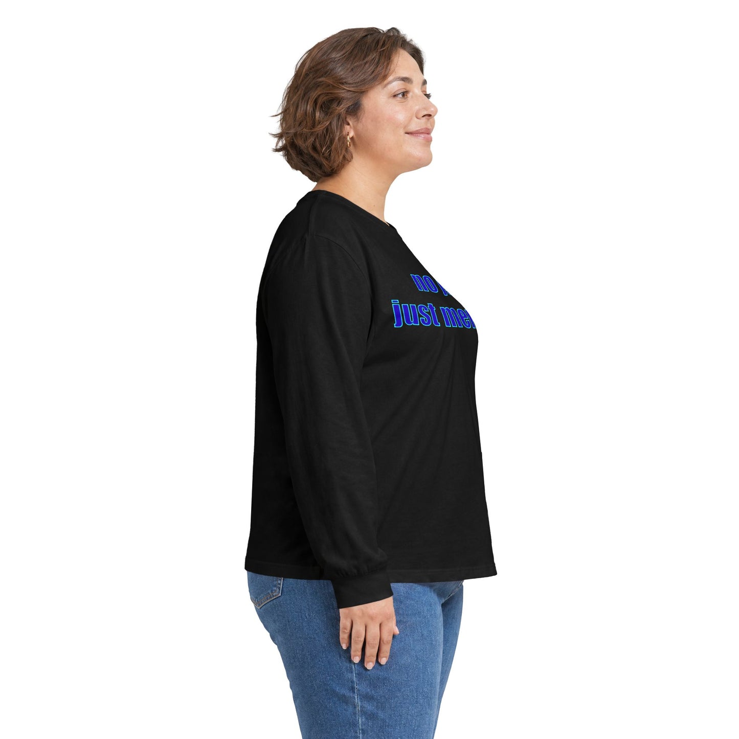 Long Sleeve Tee — "no joy. just memes." Minimalist Meme Shirt