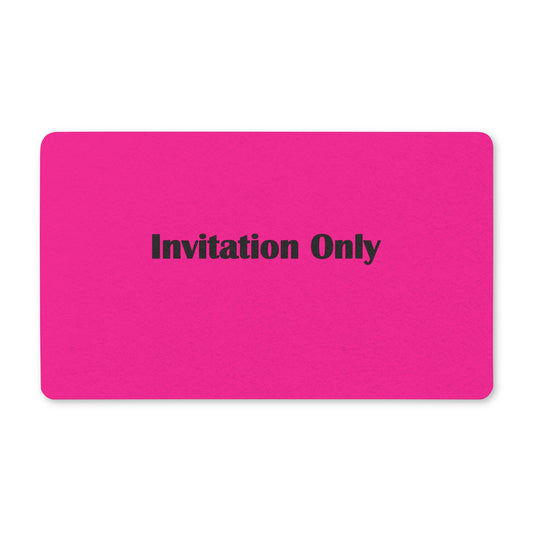 Invitation Only Doormat — Hot Pink Polyester Welcome Mat