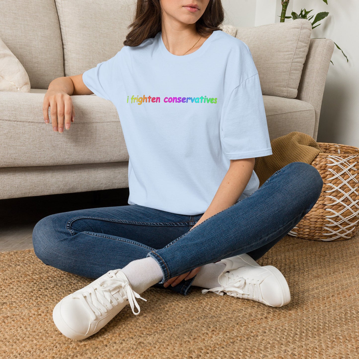T-Shirt — "I Frighten Conservatives" Rainbow Graphic Tee