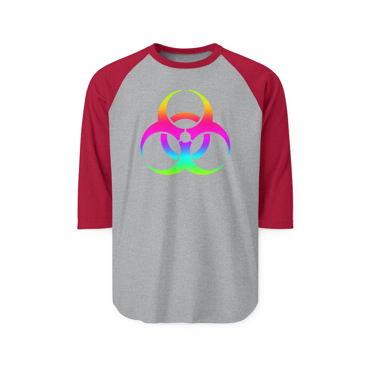 Rainbow Biohazard Raglan Shirt