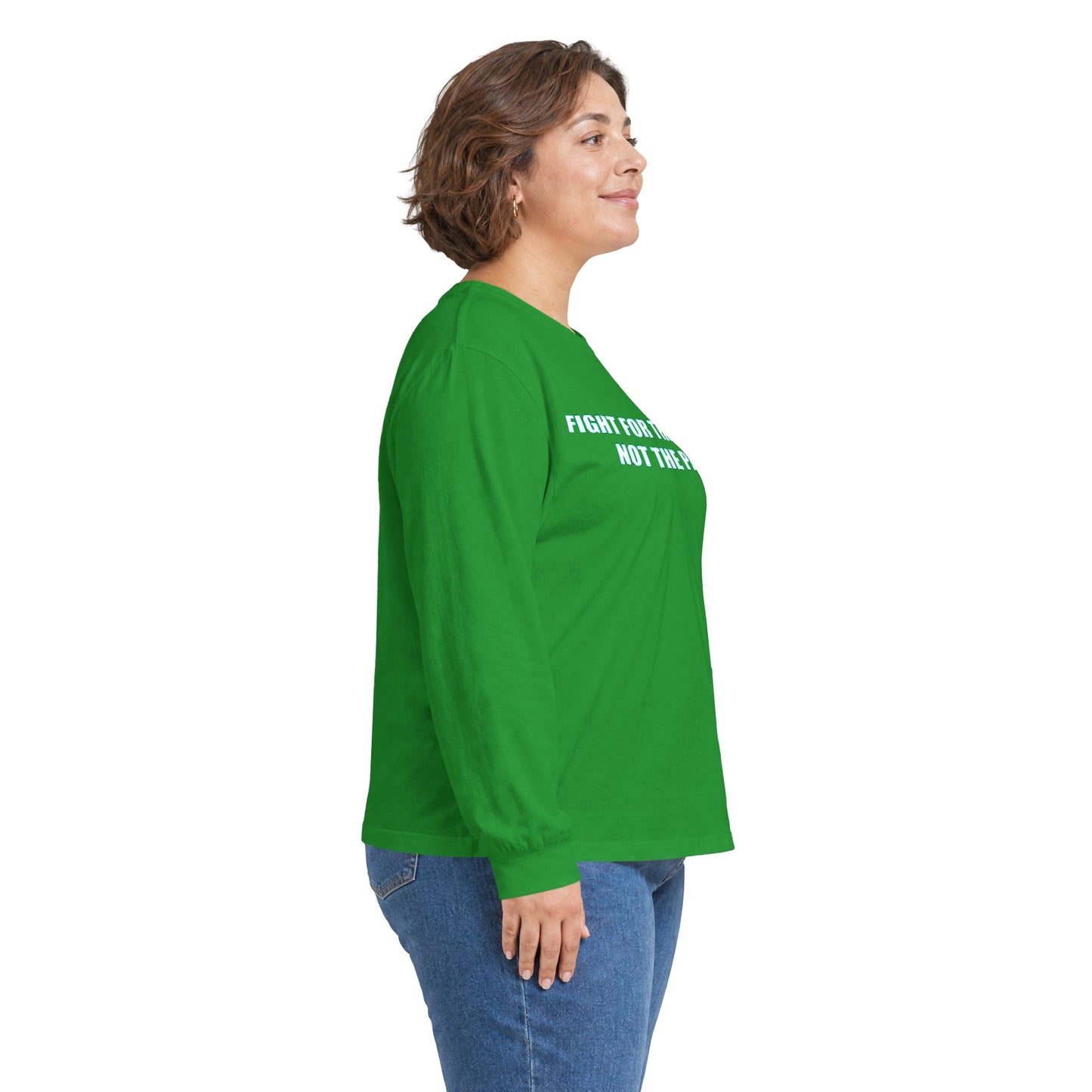 Fight for the Future Long Sleeve Tee — 'Fight for the Future Not the Past' Motivational Graphic Shirt