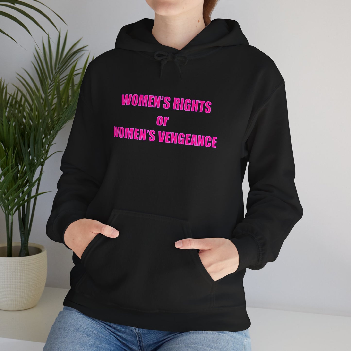 Pullover Hooded Sweatshirt - Women's Rights or Women's Vengeance Inspirational Protest Hoodie