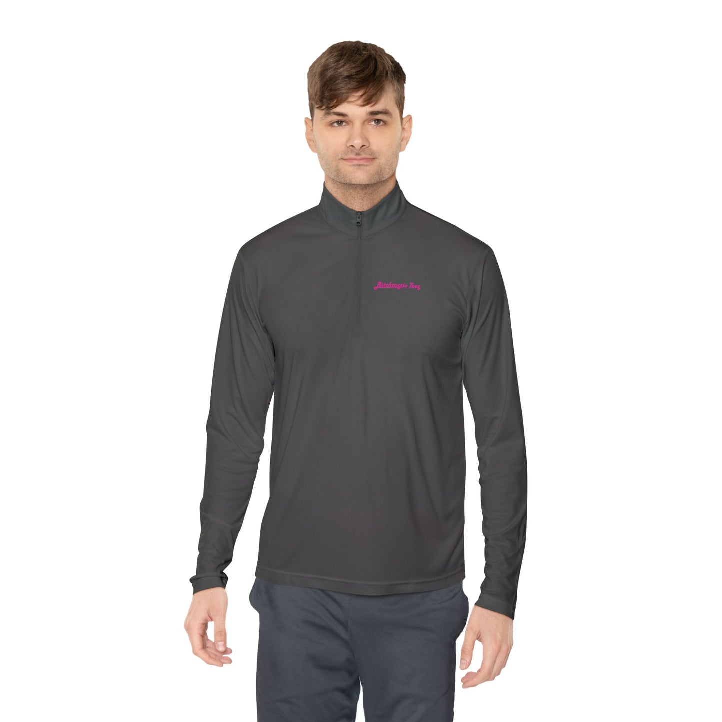 Quarter-Zip Pullover — Colorful Retro Flower Graphic with "Socially Inconvenient" Text