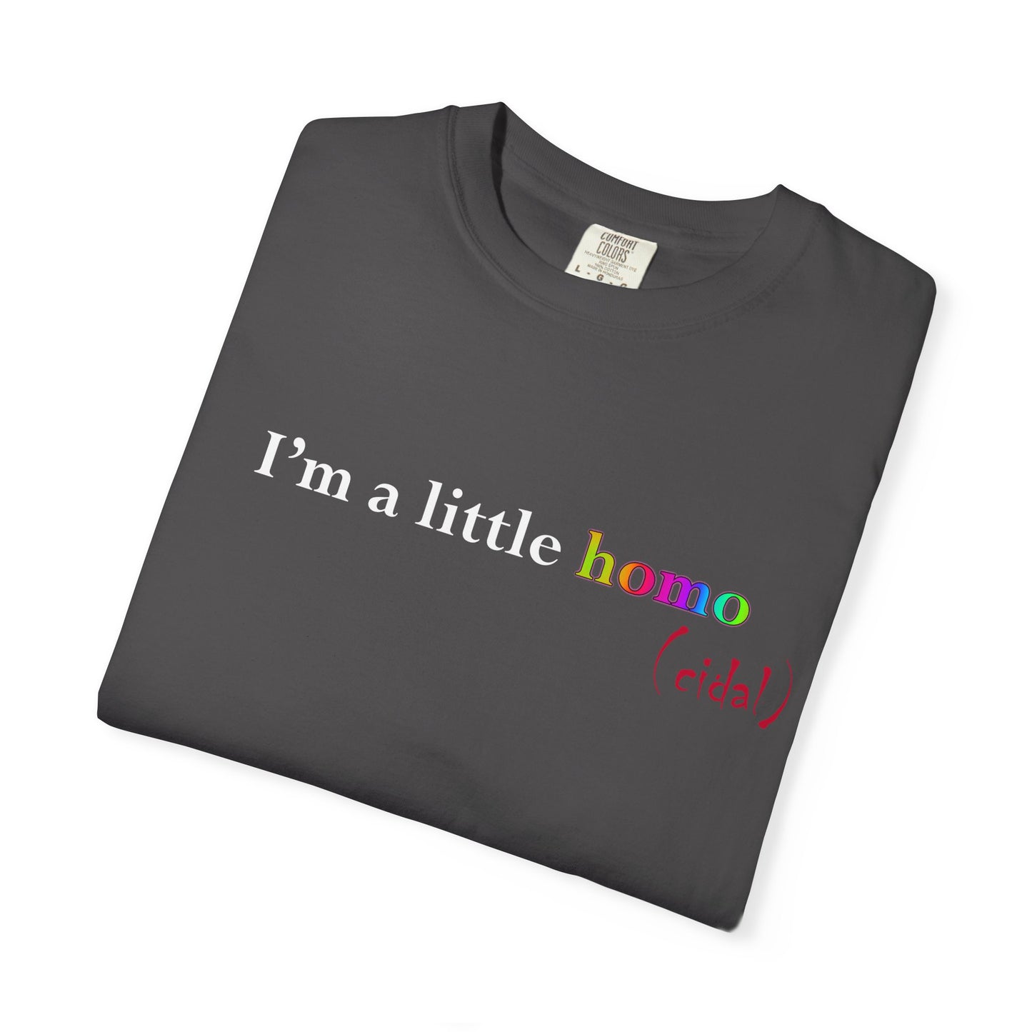 I'm a little homo (cidal) T-Shirt — Identity and Vibe Slogan Tee