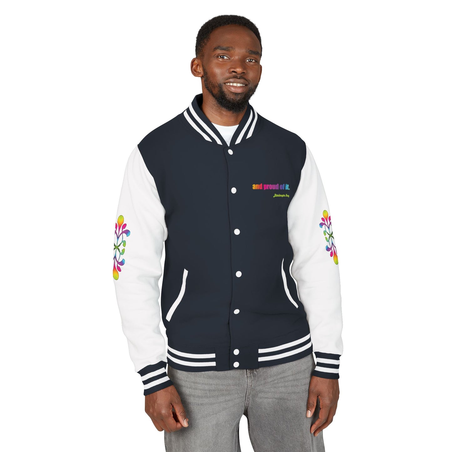 Letterman Jacket — Neon Floral "Socially Inconvenient" Varsity Jacket