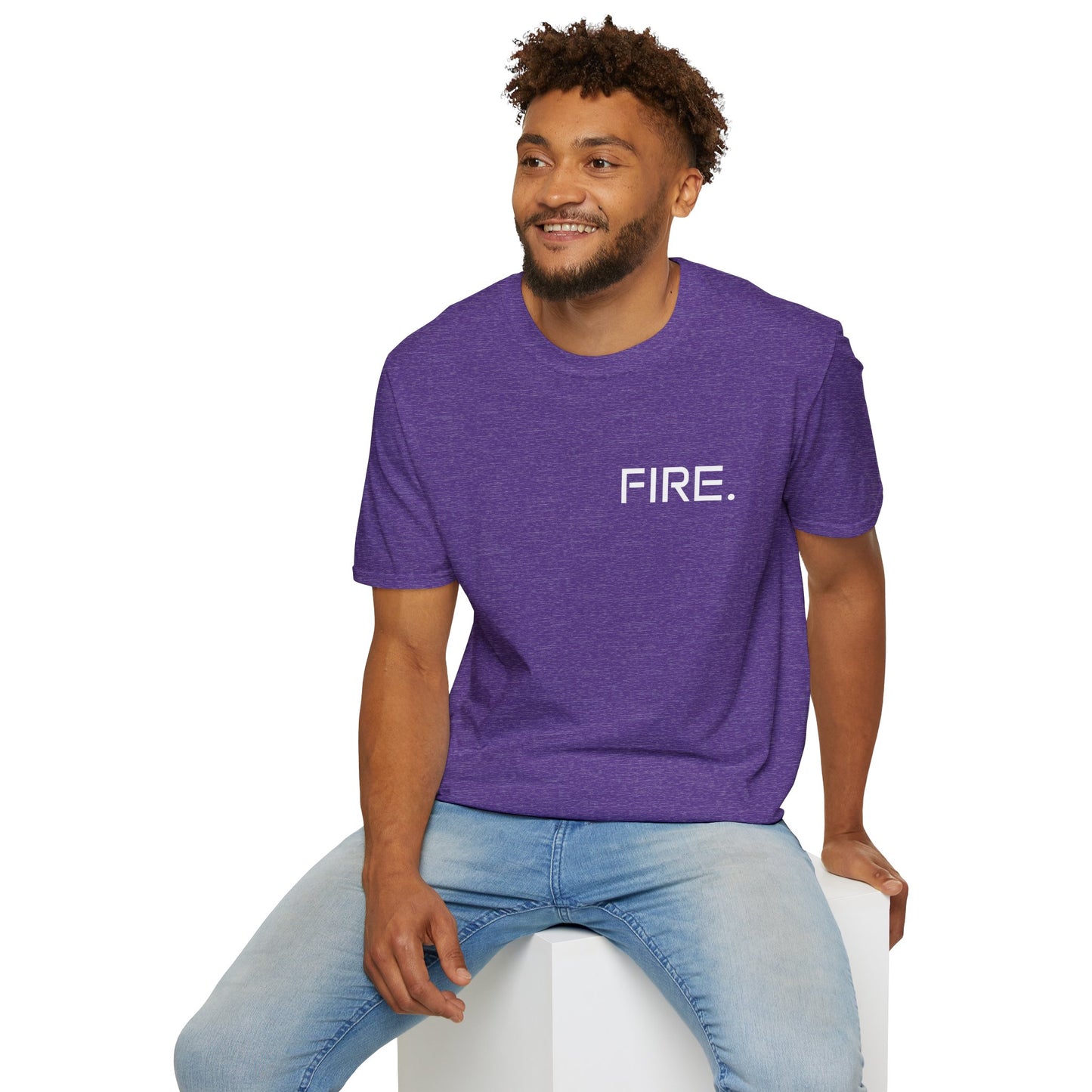 FIRE. Minimal Graphic T‑Shirt — Modern Casual Tee with Bold Text