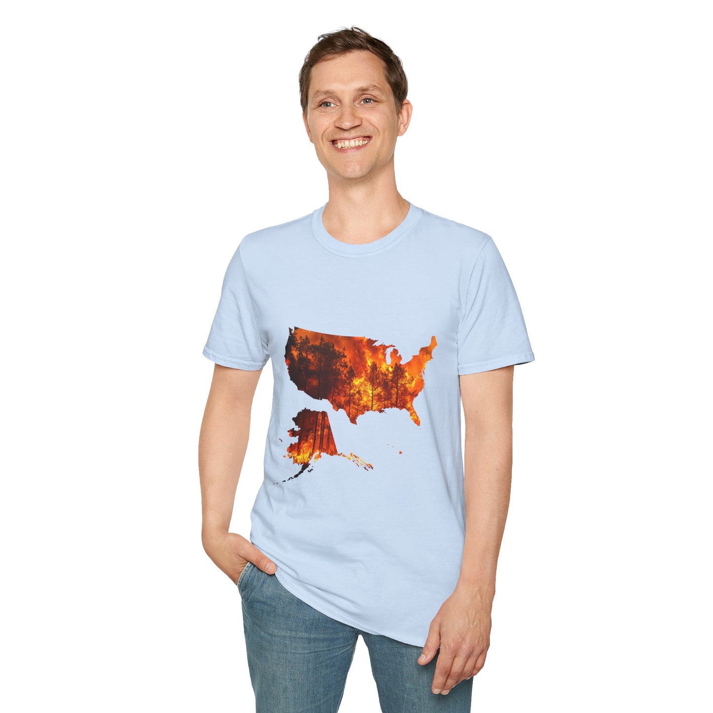 USA Map Graphic T-Shirt — Shit's on Fire Yo Awareness Tee