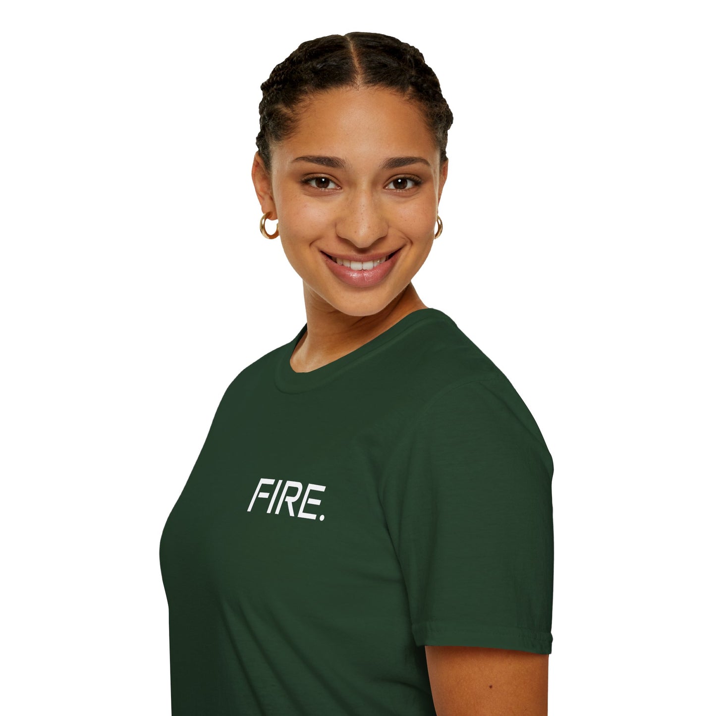 FIRE. Minimal Graphic T‑Shirt — Modern Casual Tee with Bold Text