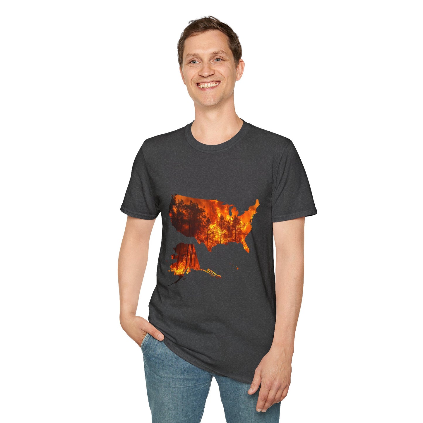 USA Map Graphic T-Shirt — Shit's on Fire Yo Awareness Tee